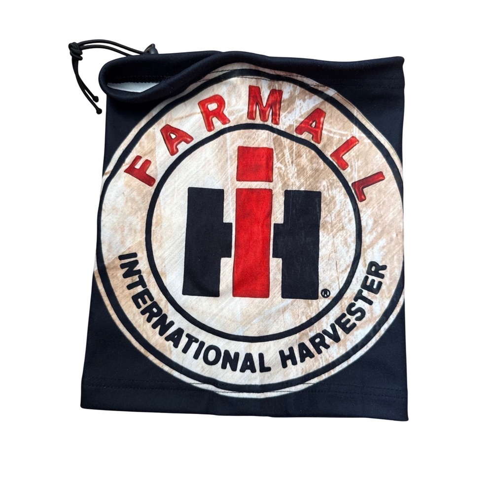 International Harvester Farmall Neck Gaiter‎ Black Face Mask Adjustable Bungee